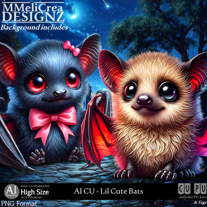 AI - CU Lil Cute Bats (CU4PU/PNG/PACK) - Click Image to Close